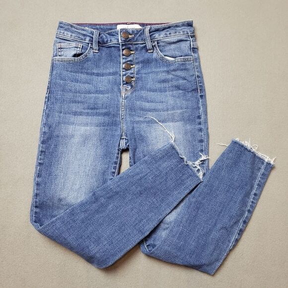 Carly Jean - Kenny jeans button fly high rise med wash. Size 5 crop - Picture 6 of 14